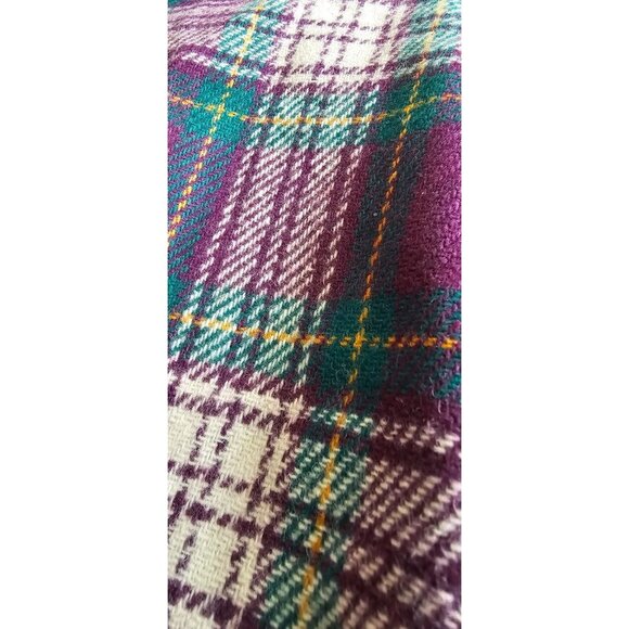 Vintage That's Me Wool Blend Purple & Green Tartan  Plaid Casual Shorts - Picture 6 of 10